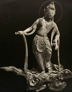 楽器を弾く菩薩、11世紀、平安時代後期、平等院、京都、1950